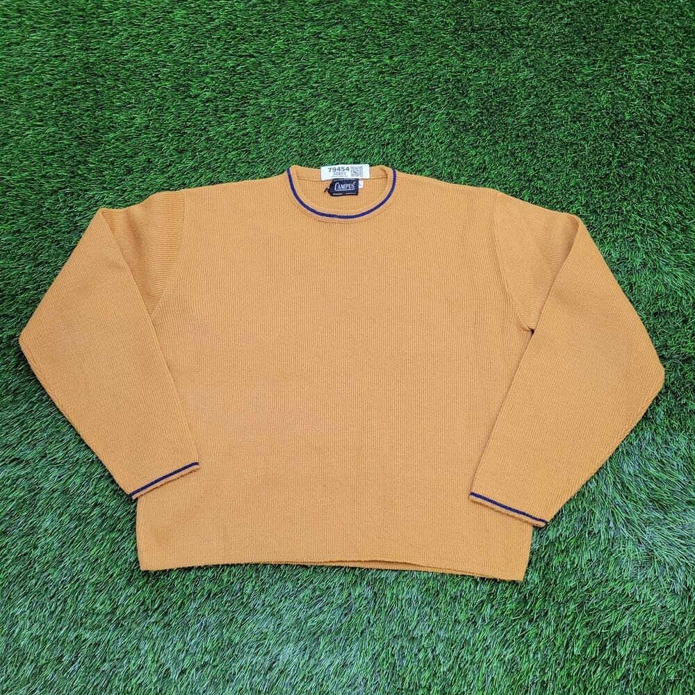 Vintage 70s Campus MOD Sweater Womens Large 21x22 Boxy USA